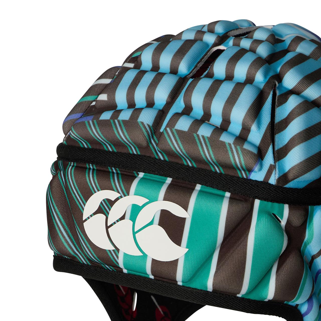 Canterbury Uglies Raze Headguard for rugby, padded protective headgear with adjustable straps, designed for rugby players.