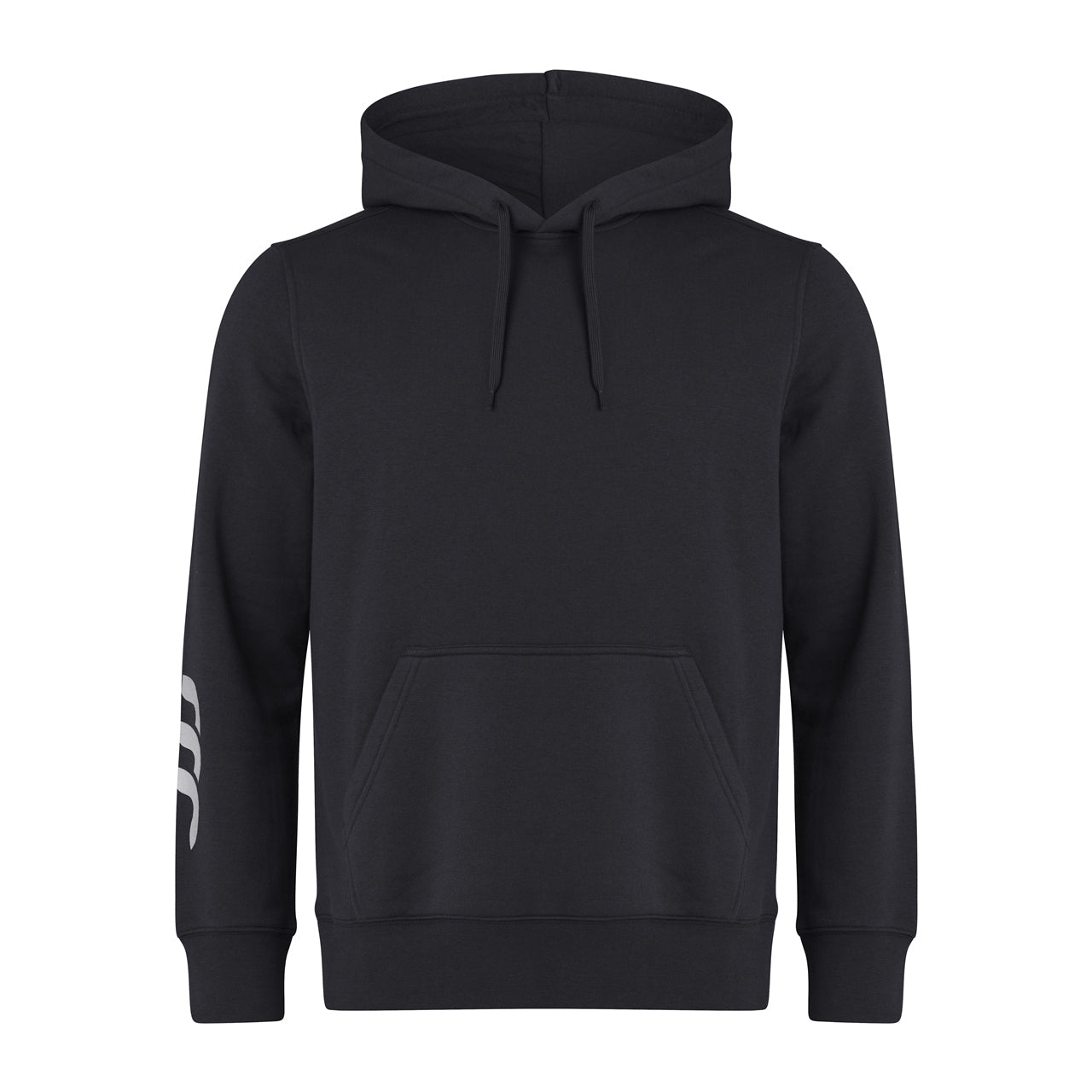 Canterbury men's rugby club hoody in navy with front logo, casual athletic style, soft fabric, and hooded design.