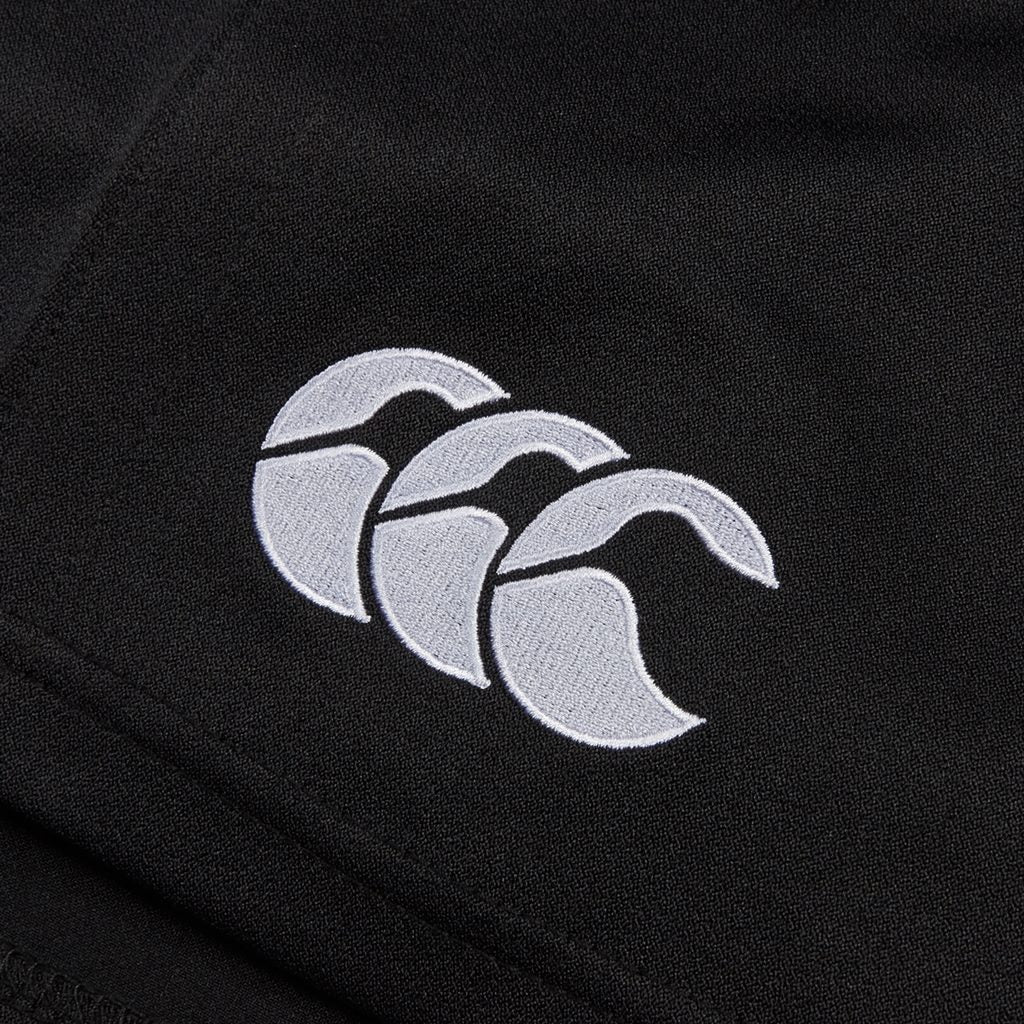 Canterbury Professional Poly Short 2.0 Junior rugby shorts in navy with white accents, designed for young rugby players.