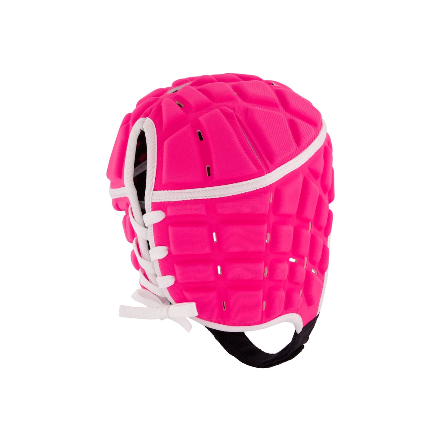 Canterbury Raze rugby headguard with padded ear protection and adjustable straps, designed for impact safety during rugby matches.