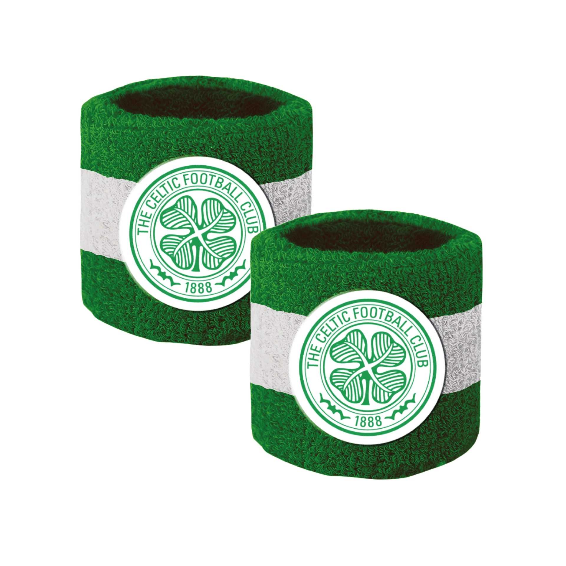 Pair of black cotton wristbands with Team Merchandise logo, ideal for sporting events and athletic activities.