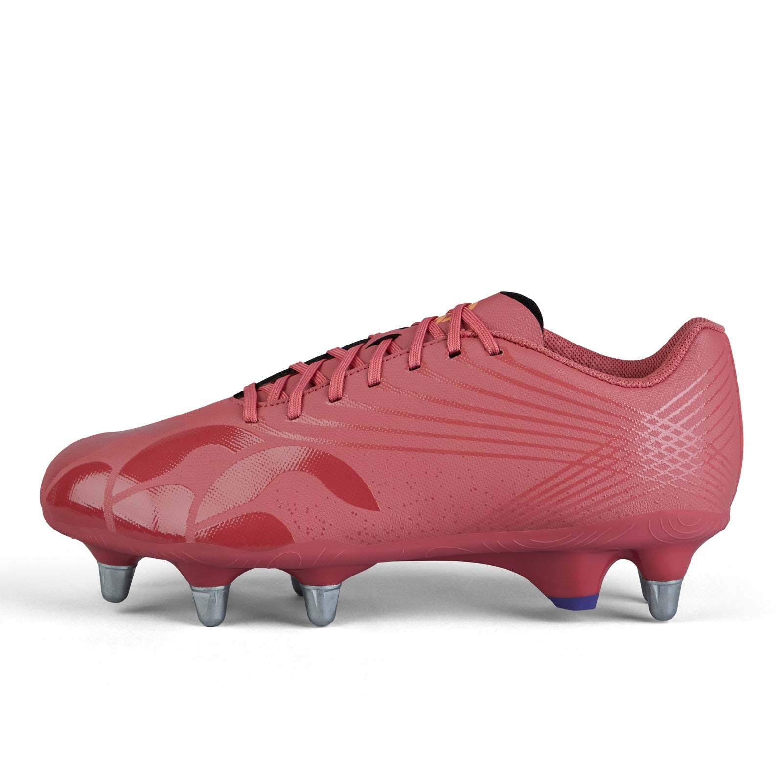 Canterbury Stampede Team Rugby Boot SG for soft ground, black and red rugby cleats with sturdy sole and secure ankle support