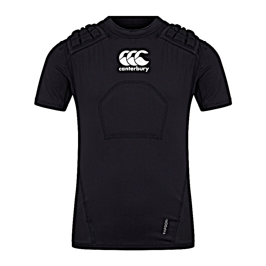 Canterbury Core Protection Vest for rugby, featuring padded shoulder and chest areas for impact protection.