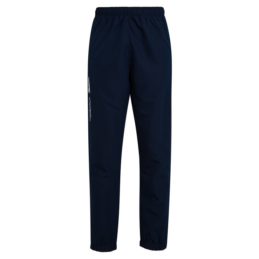 Canterbury rugby stadium pants with cuffed hem, navy color, featuring the Canterbury logo on the thigh and sporty design.