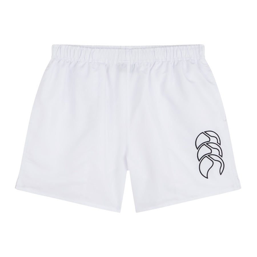 Canterbury Tactic Short Senior rugby shorts in navy with white accents, designed for durability and comfort in rugby matches.