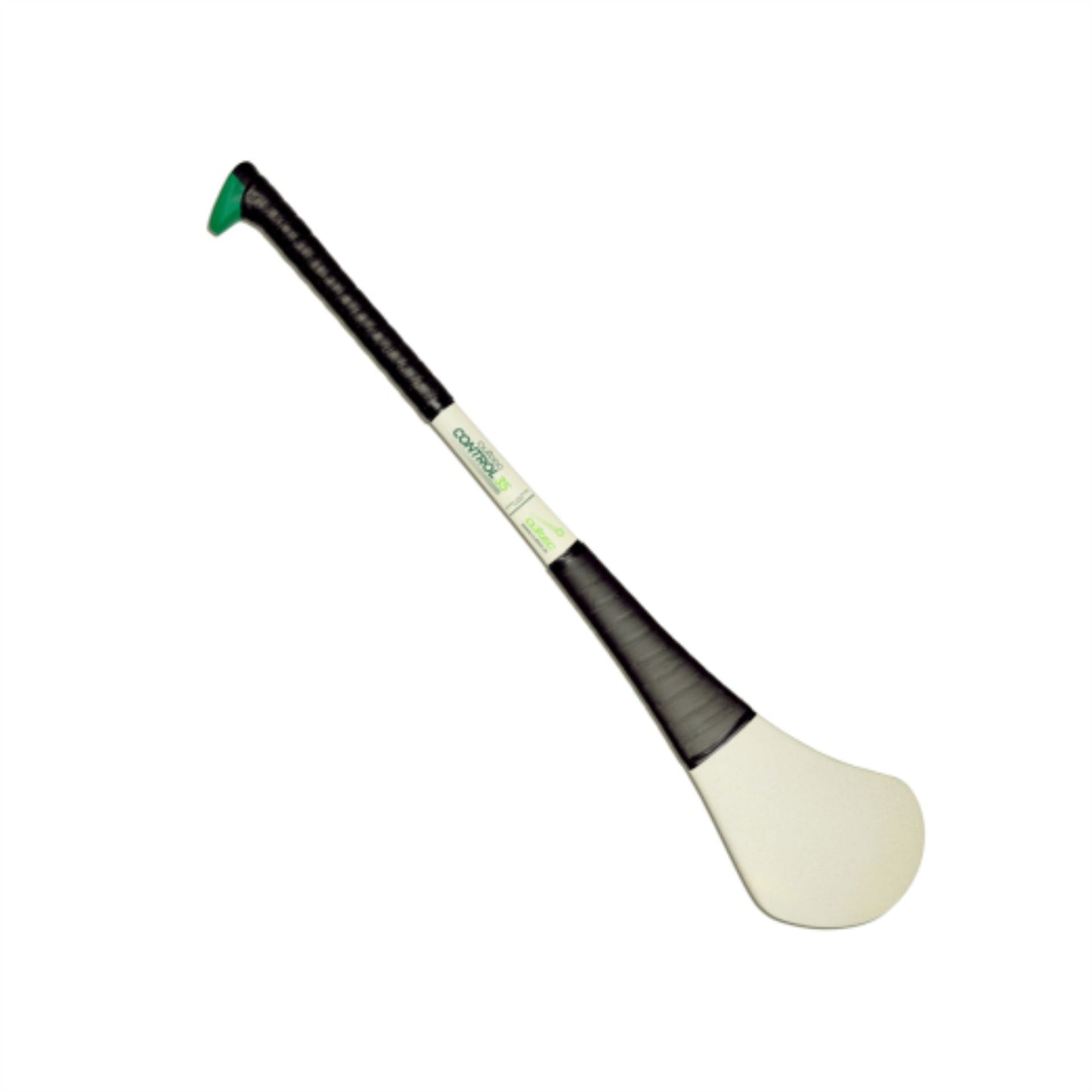 Cúltec Control Composite Hurling Stick with black and yellow design, lightweight sporting equipment for hurling games.