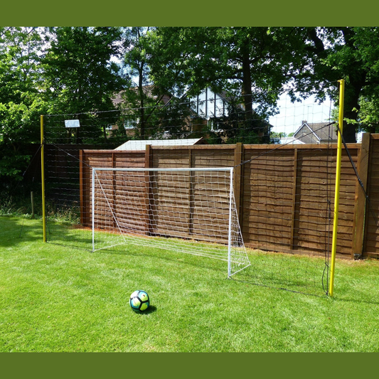 OpenGoaaal! football goal with backstop netting and rebounder, portable sporting goods for soccer practice and training.