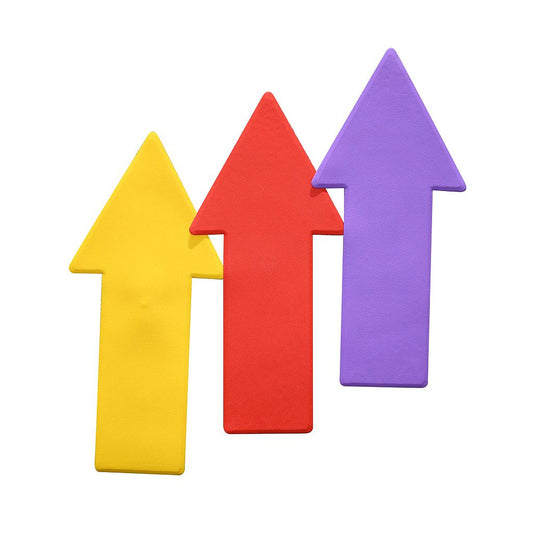 Pre-Sport Arrow Floor Marker for sports and safety, pack of 6, durable plastic with bold directional design.