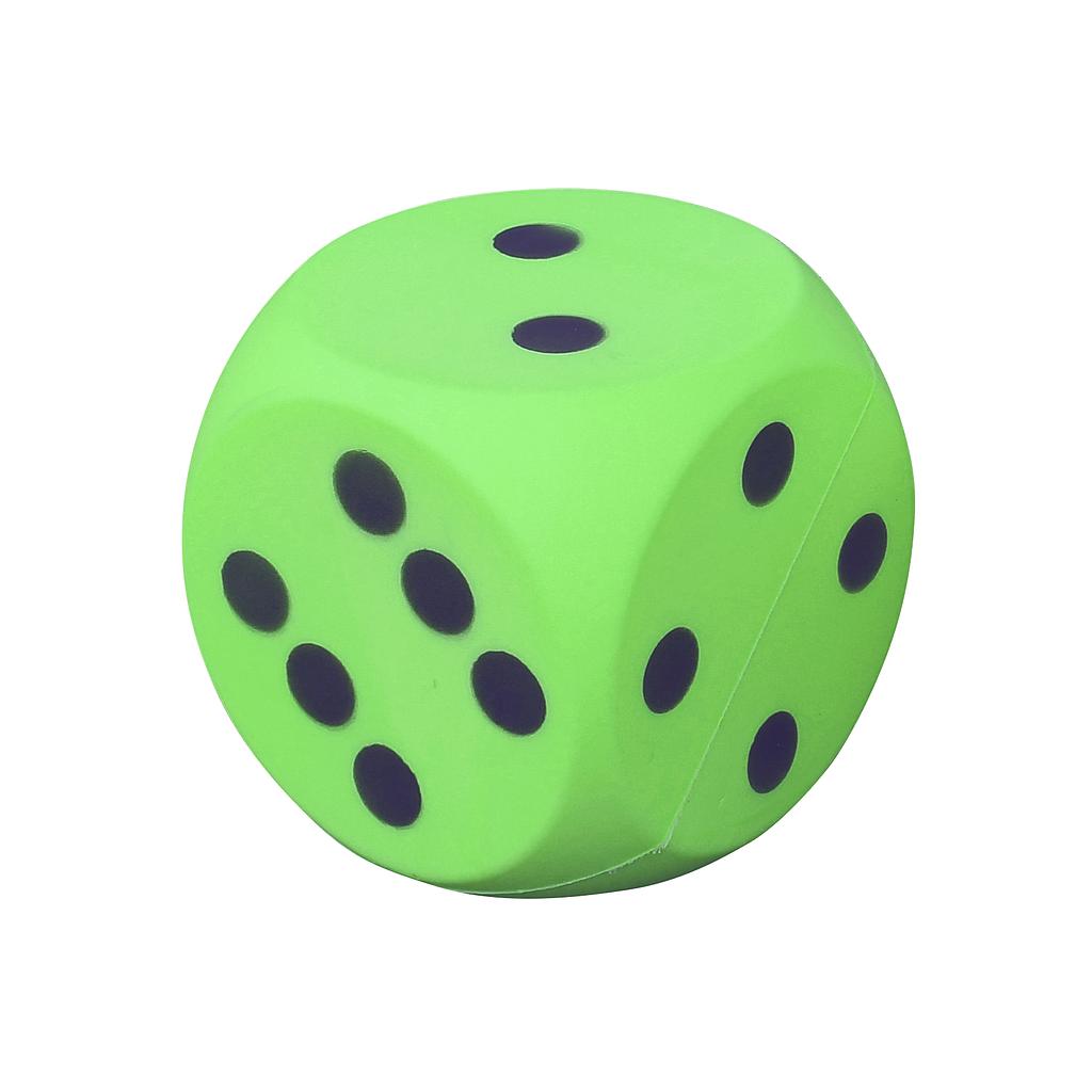 Pre-Sport foam dice, 14cm with numbered spots 1-6 for throwing and catching, ideal for sports and outdoor games