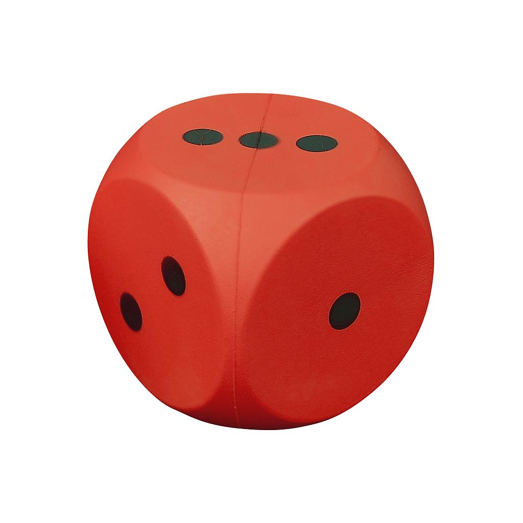 Pre-Sport coated foam dice, 14cm with numbered faces from 1 to 6, used for educational and sporting activities.