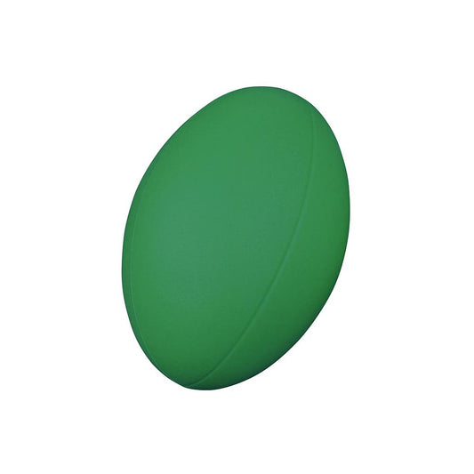 Pre-Sport Coated Foam Rugby Ball Size 3 for sporting goods, showing the textured surface and bright colors.