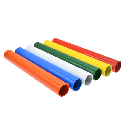 Six junior relay batons from Pre-Sport, designed for sporting goods and relay races, shown in a set on a plain background.