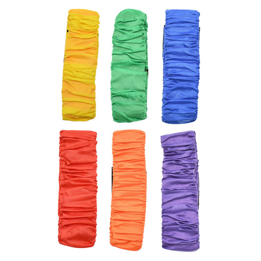 Pre-Sport 3-legged race leg ties, pack of 6, colorful elastic bands for fun outdoor sporting events and team activities.