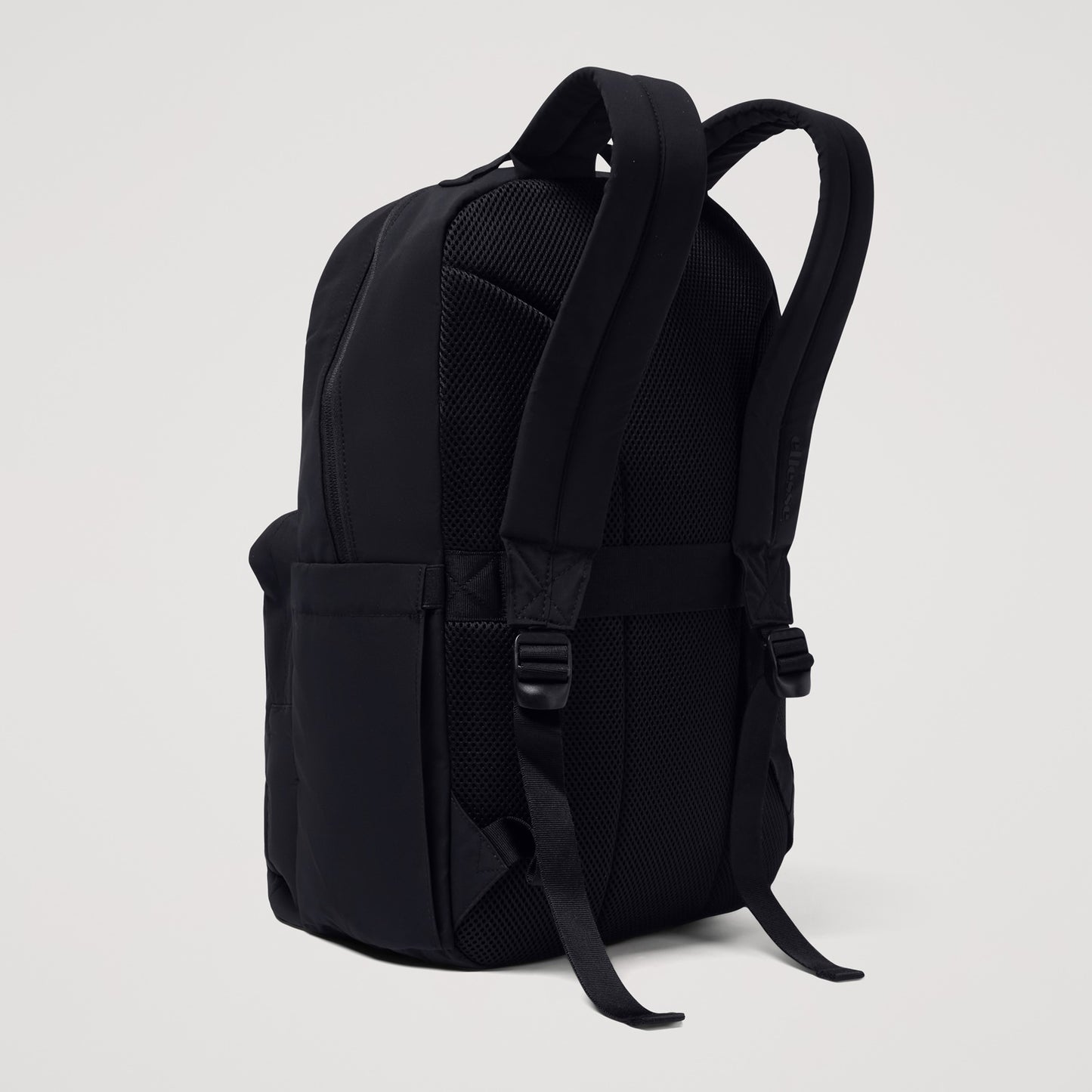 Ellesse Afari backpack with adjustable straps, front zip pocket, and logo detailing, designed for stylish accessories.