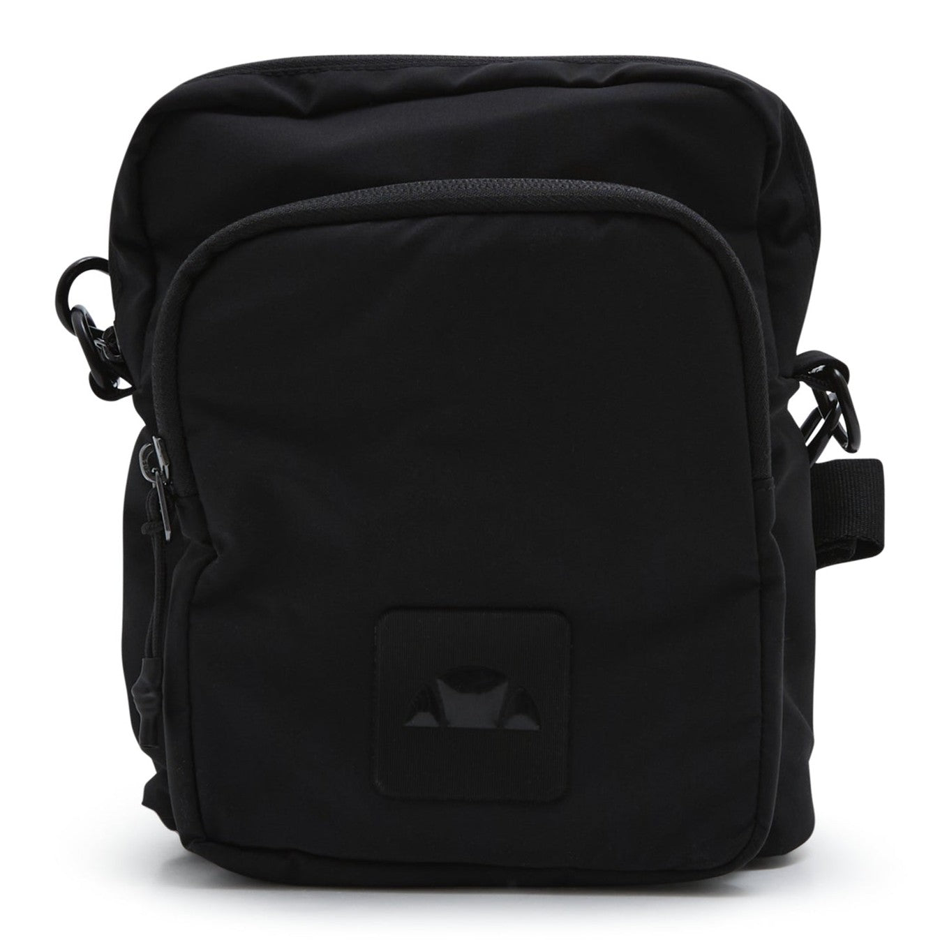 Ellesse Firano small item bag in black with orange logo, compact accessories bag with adjustable strap and zip closure.