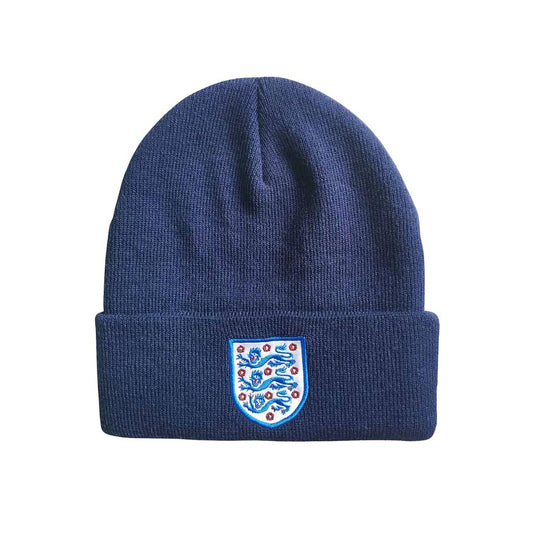 England FA Core Cuff Beanie in team colors, featuring the England football badge, perfect for fans and cold weather.