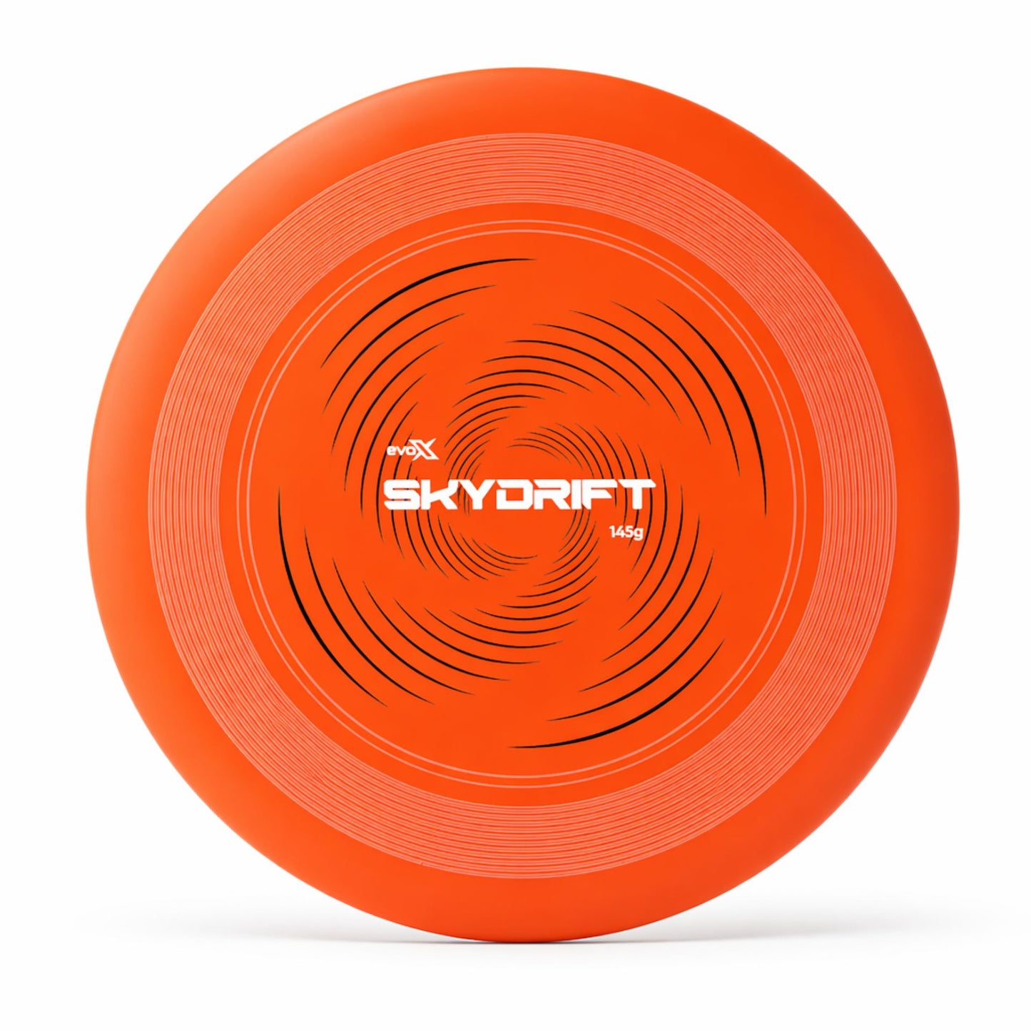Evo-X SkyDrift 145g flying disc showing a blue plastic disc with aerodynamic design for outdoor sports and flying fun.