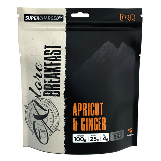 Torq Explore Supercharged Breakfast sports nutrition product in a colorful package, designed for active outdoor enthusiasts.