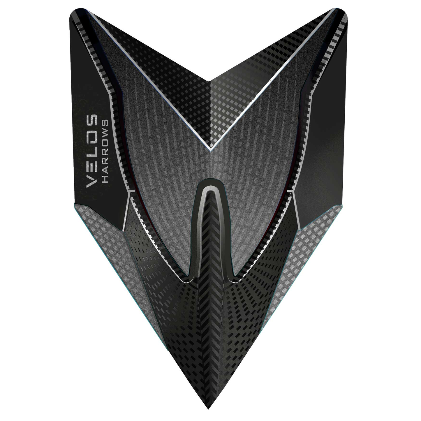 Harrows 100 Micron Velos Flights Set for darts, featuring lightweight, durable plastic flights with vibrant design patterns.