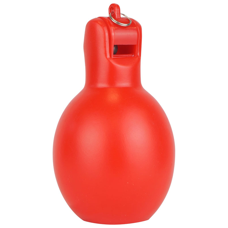 Red Precision hand whistle with a sleek design, perfect for signaling or safety use.