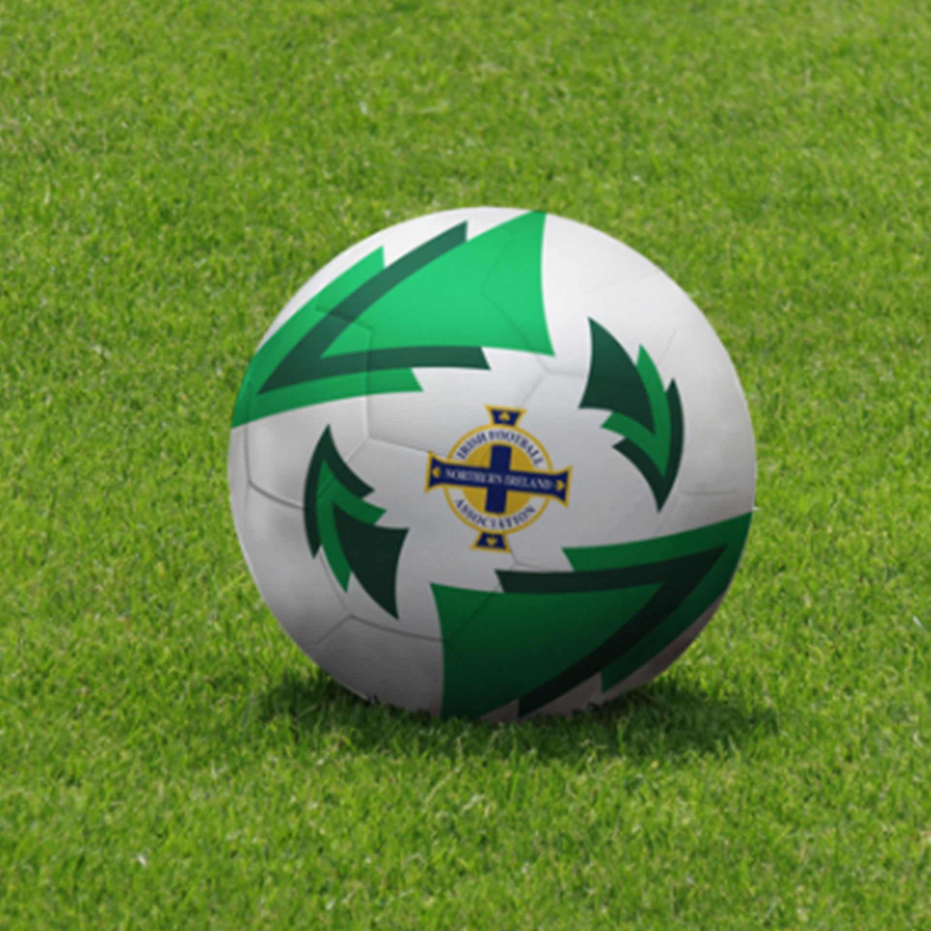 Foco Northern Ireland Surge replica football size 5 with NI team logo, white and green design, for soccer or sports play.