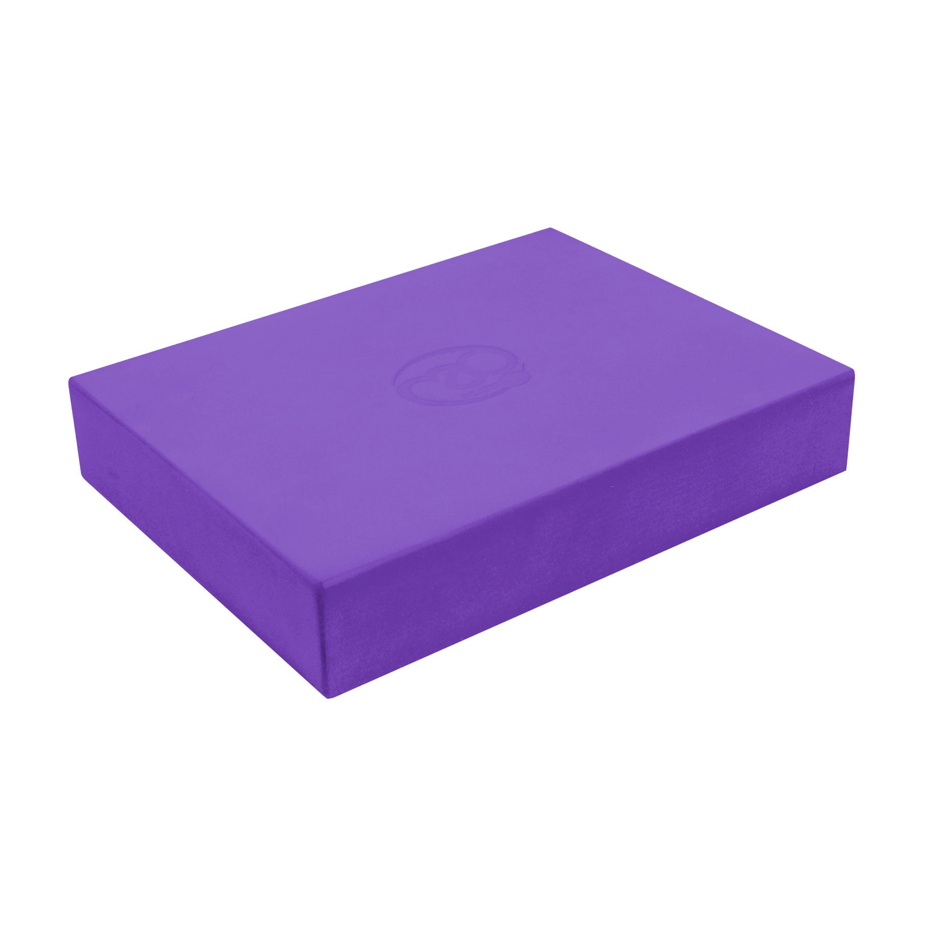 Purple Pilates Mad sitting block made of foam for exercise and stretching, branded by Fitness-Mad, designed for sporting goods use.