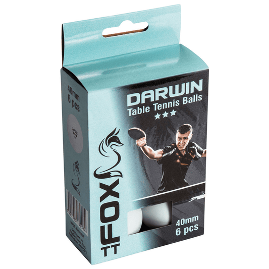 Fox TT Darwin 3 Star Table Tennis Balls Pack of 6