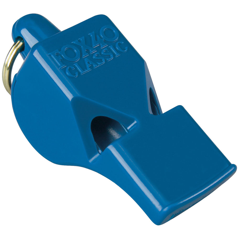 Fox 40 Classic safety whistle with strap, orange plastic whistle with lanyard for emergency signaling and safety use