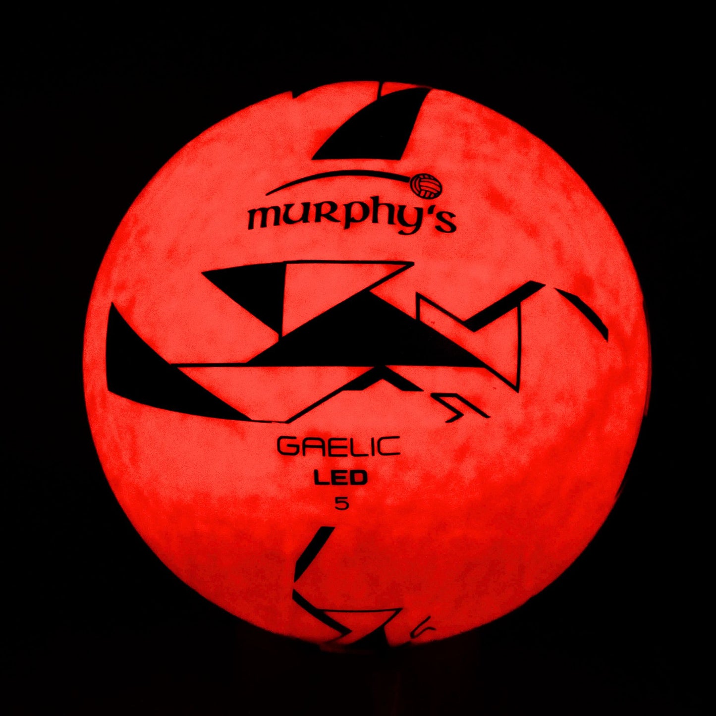 Murphy's LED Light Up Gaelic Football Size 5 for Gaelic sports, illuminated for nighttime play, sporting goods product.