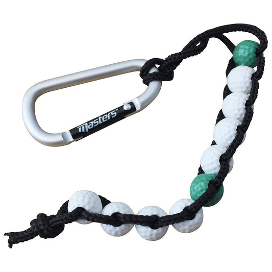 Masters Golf Bead Stroke Counter, a compact sporting goods device with beads for tracking golf strokes, branded by Masters.