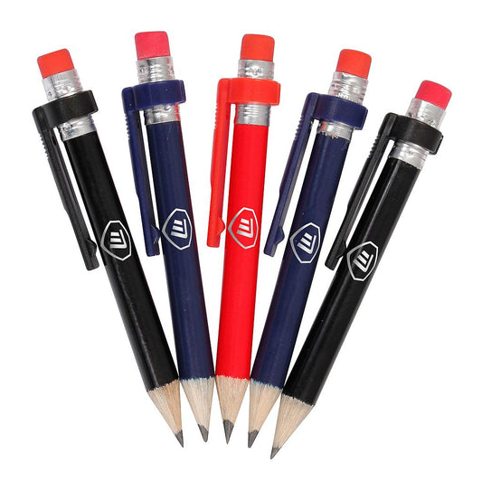 Set of five Masters Golf Pencils with clips and erasers, ideal for sporting goods and golf accessories.