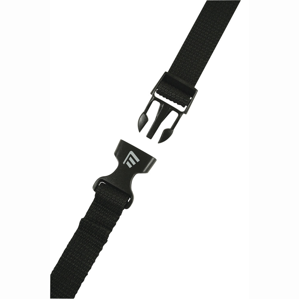 Masters Trolley Webbing Straps for sporting goods, shown in a close-up image with durable black webbing and metal buckles.