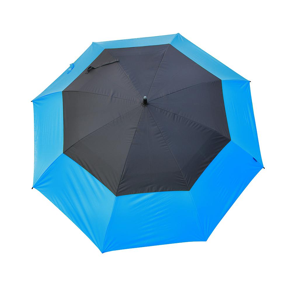 Masters TourDri GR 32 Inch UV golf umbrella opened with black and green canopy, designed for sporting goods use