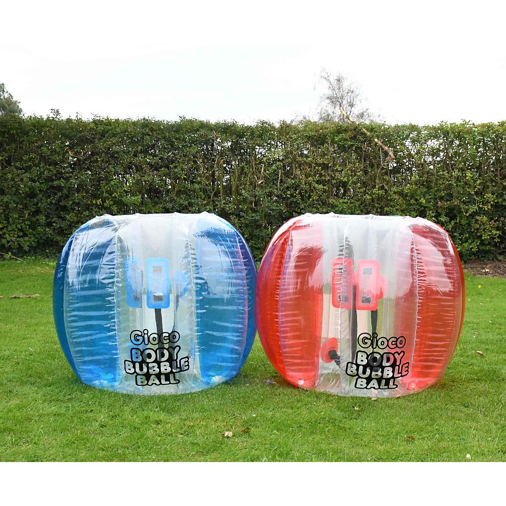 Gioco 1.2m inflatable bubble bumper ball for kids, sporting goods, showing a colorful, transparent inflatable sphere in a playful setting.