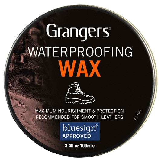 Grangers Waterproofing Wax for sporting goods, showing the wax container with branding and product label.