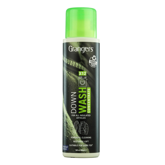 Grangers Down Wash bottle for cleaning and maintaining down-filled sporting goods and outdoor gear.