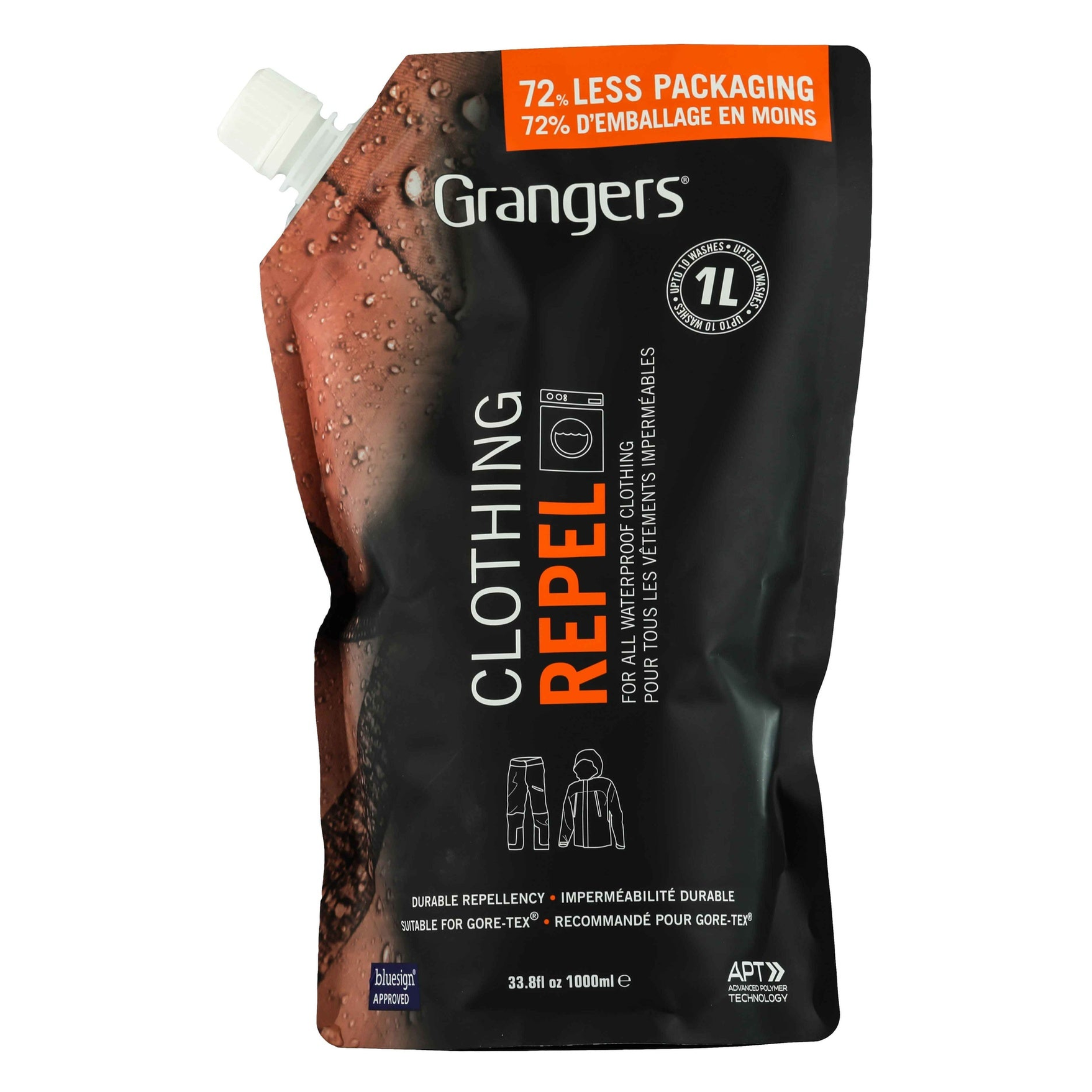 Grangers Clothing Repel waterproofing treatment bottle for waterproof outdoor clothing and sporting gear.