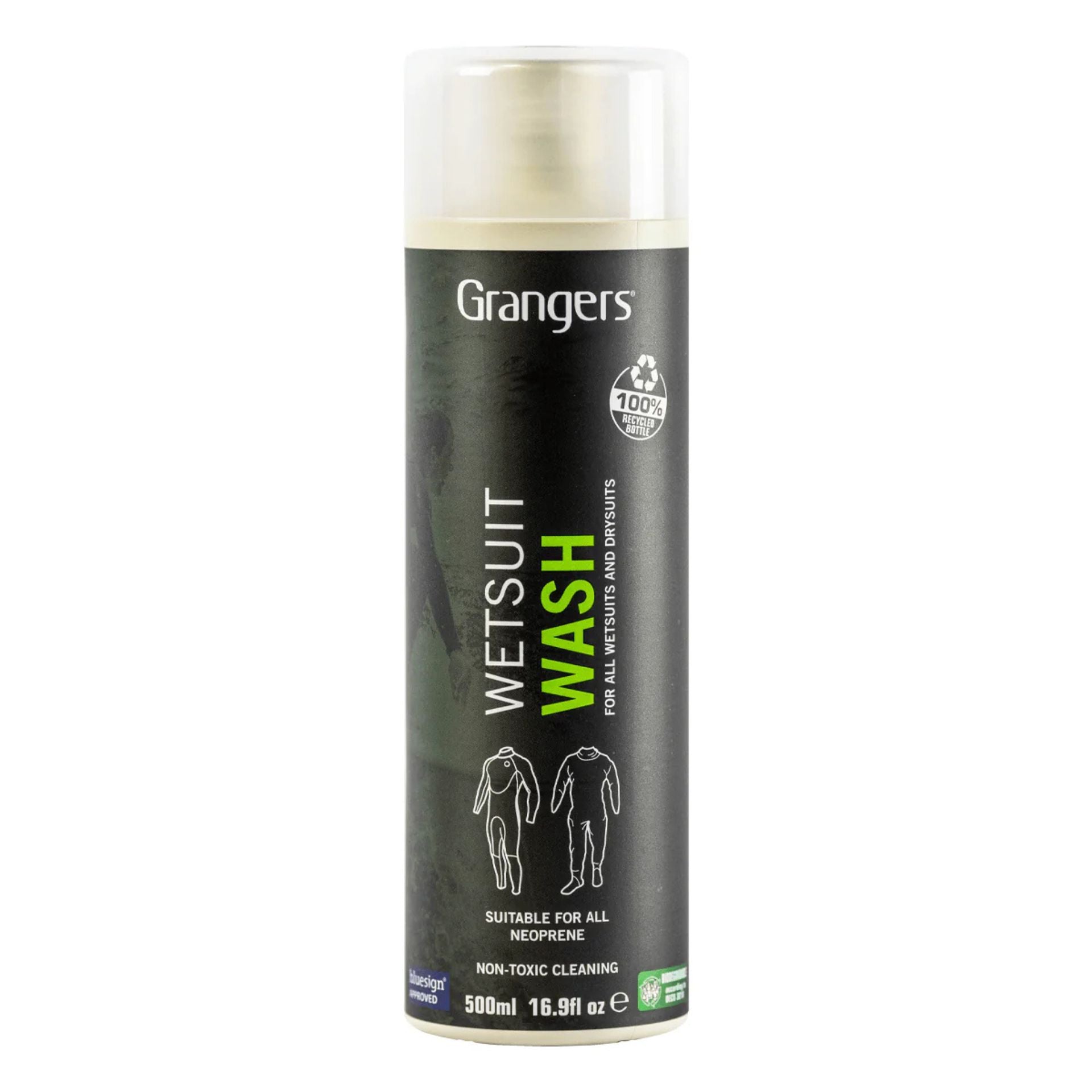 Grangers wetsuit wash bottle from Sporting Goods, designed for cleaning and maintaining wetsuits and drysuits.