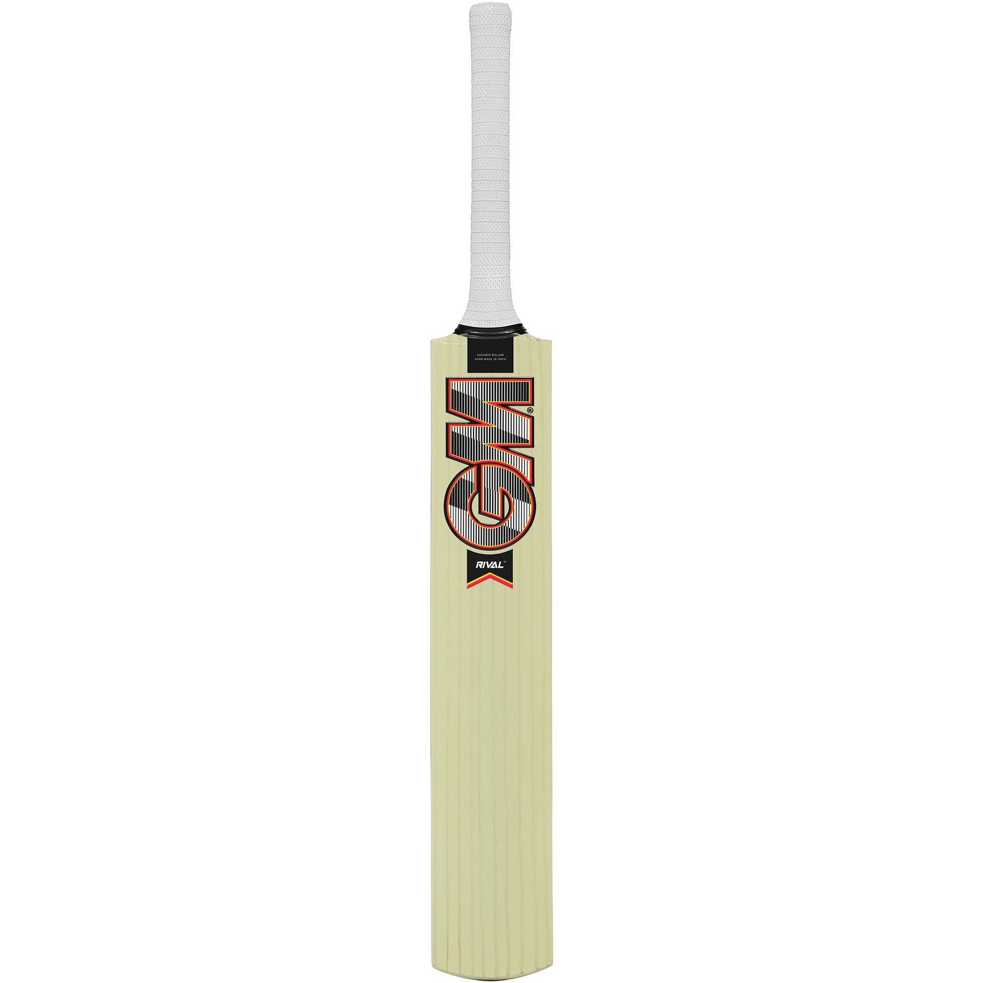 Gunn & Moore CRICKETGM Rival cricket bat with wooden handle and branded logo, ready for cricket gameplay.