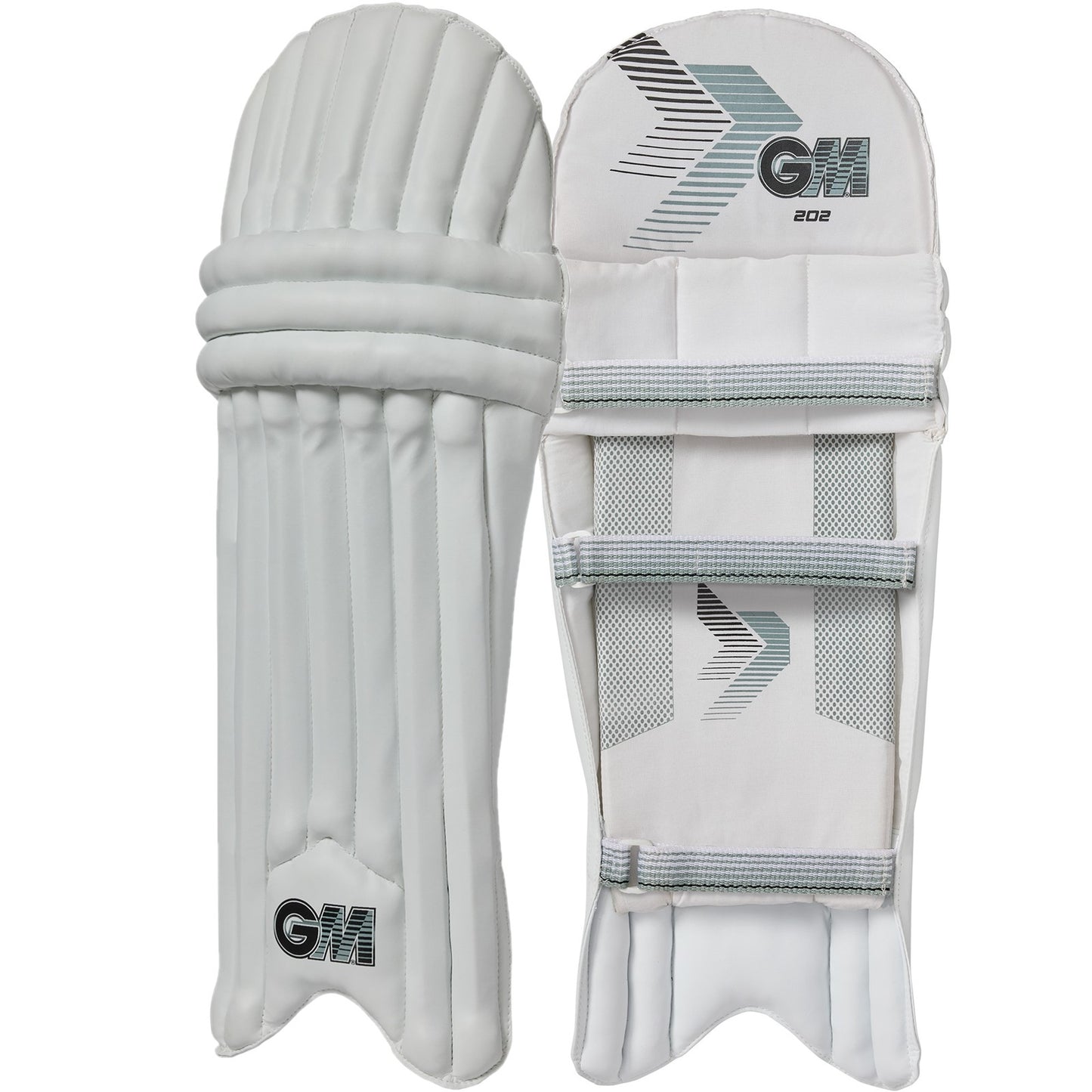 Gunn & Moore GM Batting Pads 202 Ambi-Small Adult cricket protective gear with padded leg guards and adjustable straps