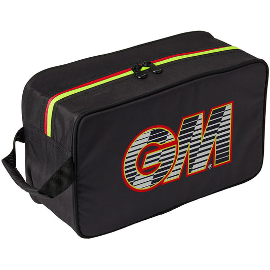 Black GM Cricket Boot Bag by Gunn & Moore with multiple compartments for cricket gear and sturdy handles for easy carrying.