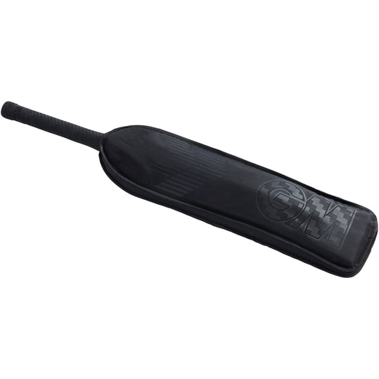Black Gunn & Moore cricket bat cover with CRICKETGM logo, designed to protect GM cricket bats during play and storage.
