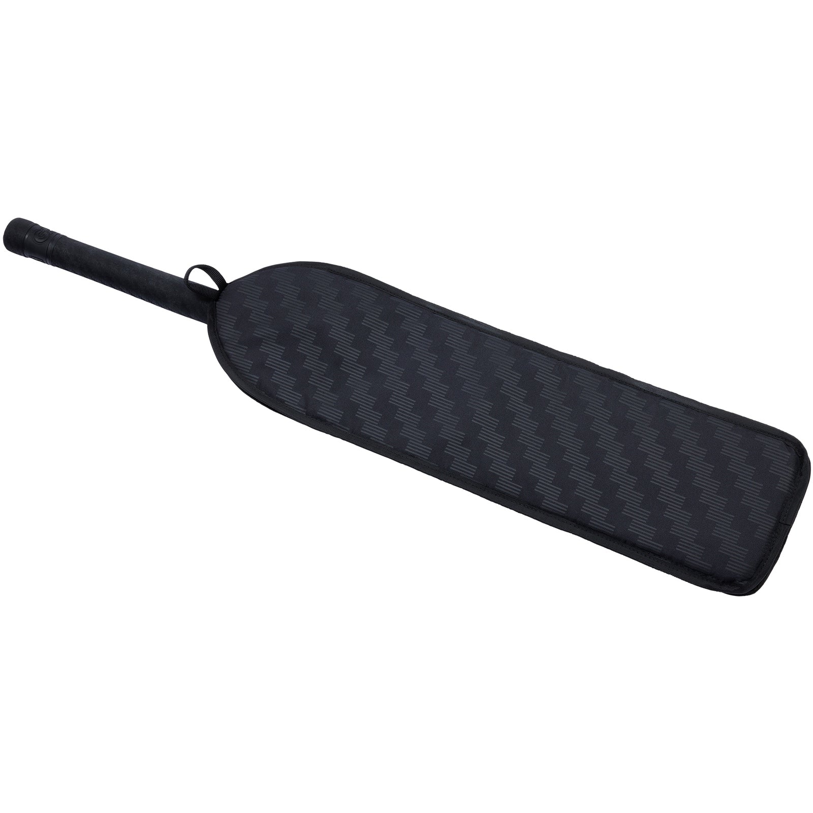 Black Gunn & Moore GM cricket bat cover with logo, designed to protect cricket bats during play and transport.