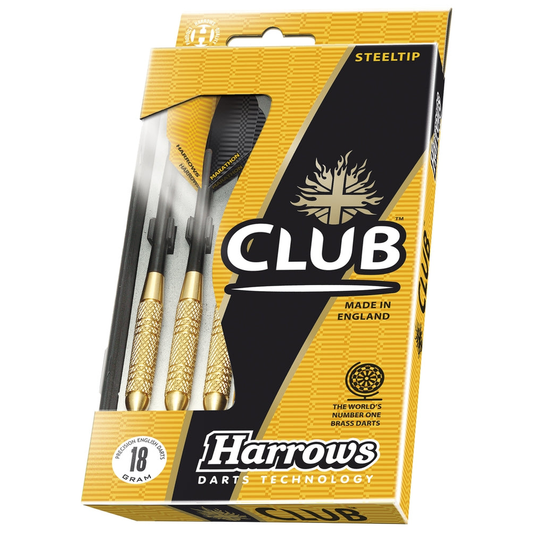 Harrows Club Brass Darts for sporting goods, featuring sleek brass barrels and pointed tips for accurate dart gameplay.