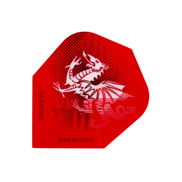 Harrows 100 Micron Marathon Flights set of dart flights with vibrant design, designed for durability and precision in sporting darts.