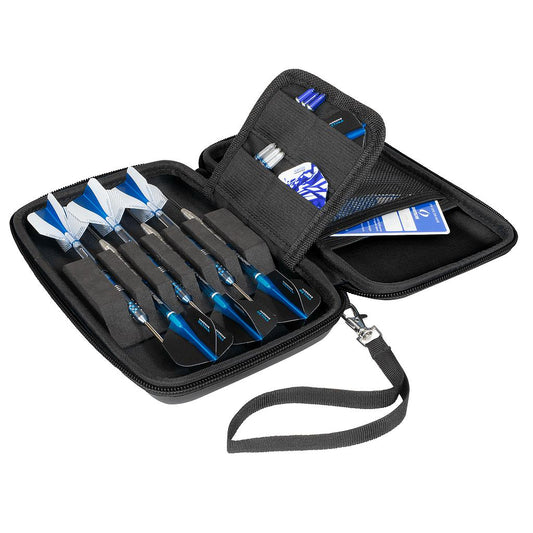 Harrows Blaze Pro 6 Darts Case with black exterior and zipper closure, designed for dart storage and transport.