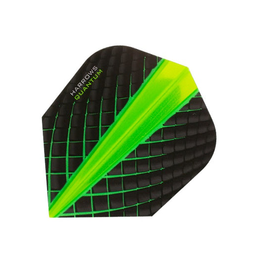 Harrows 100 Micron Quantum Flights set for darts, featuring lightweight, aerodynamic dart flights for improved flight stability.