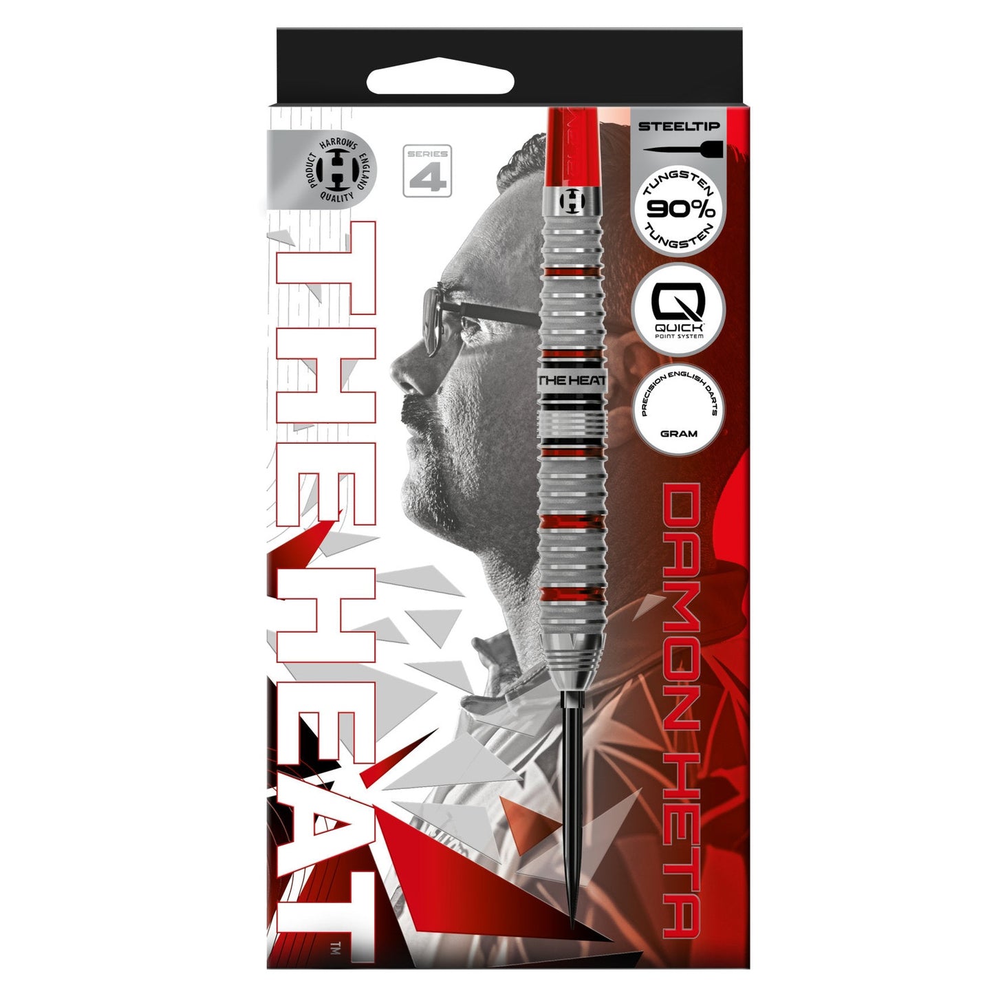 Harrows Tungsten Darts Ryan Searle Series 3 90% with sleek black and silver design, designed for precision and durability.