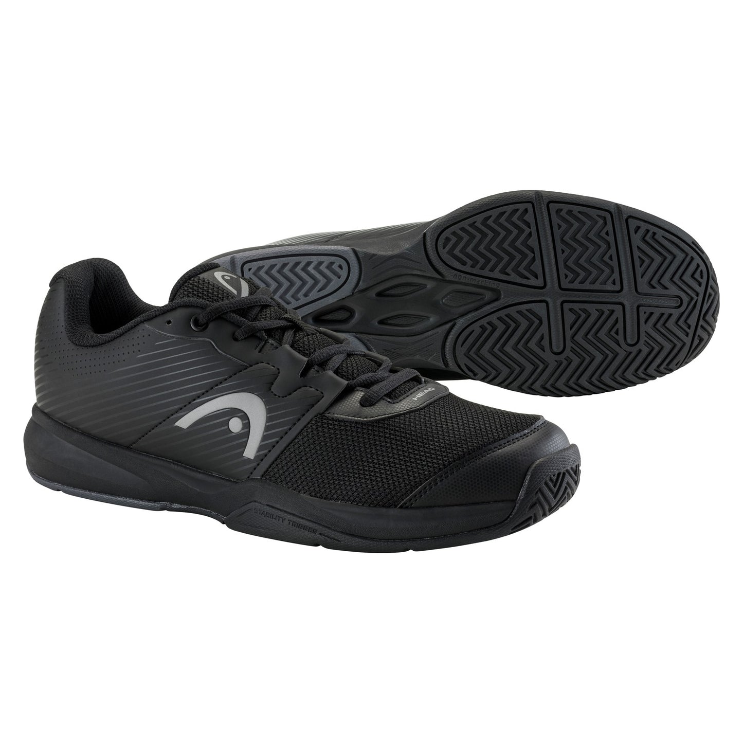 Men's Head Revolt Court tennis shoe with white and blue design, featuring breathable upper and durable outsole for court performance.