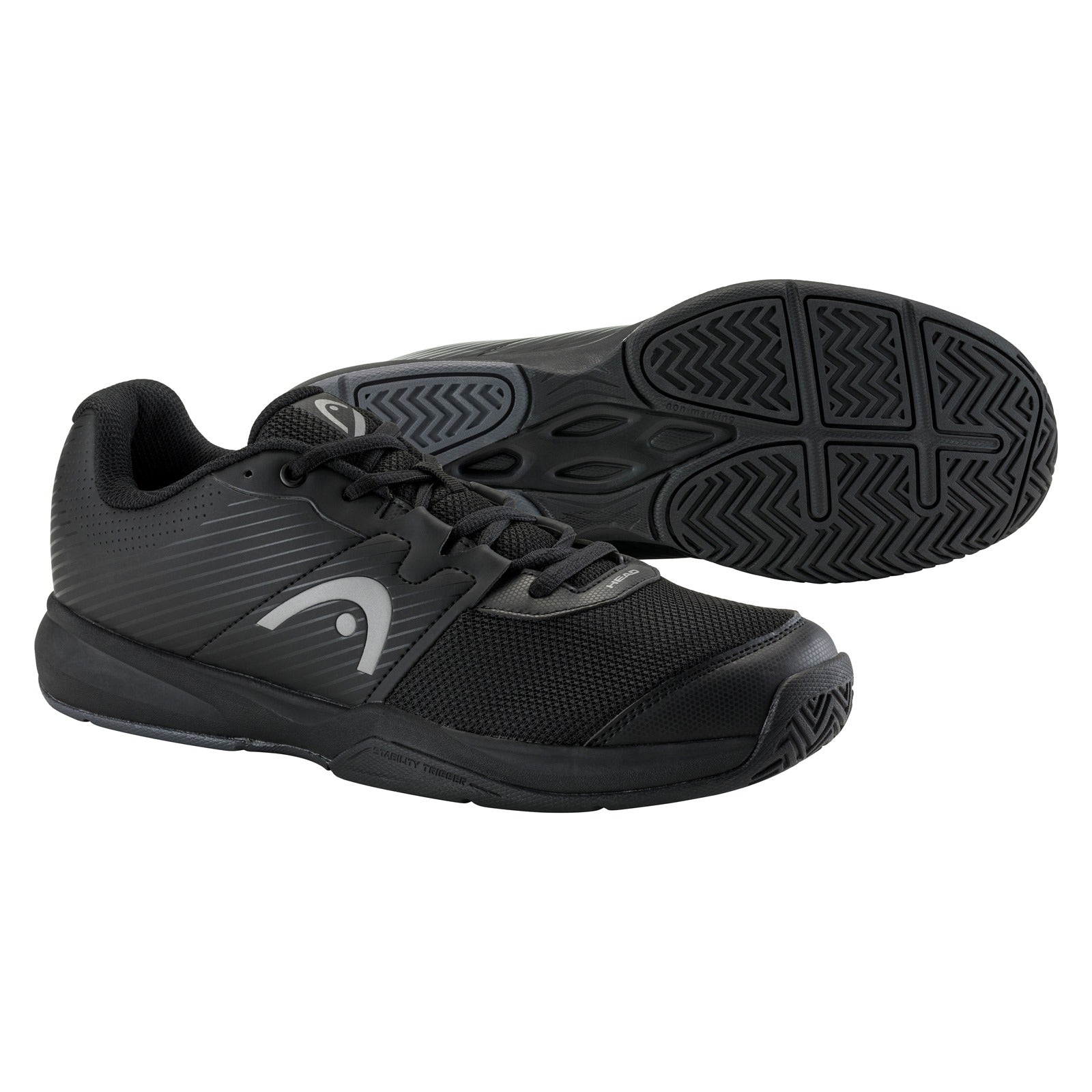 Men's Head Revolt Court tennis shoe with white and blue design, featuring breathable upper and durable outsole for court performance.